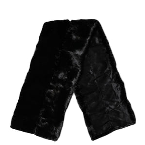 Dolce & Gabbana Black Fur Shawl Neck Wrap Cover Collar Scarf
