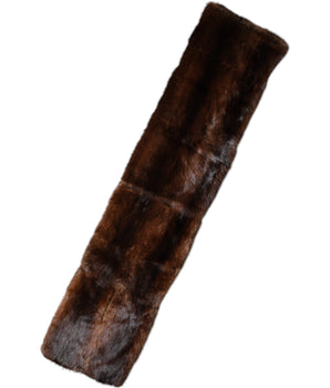 Bufanda chal de piel con rayas marrones y negras de Dolce &amp; Gabbana