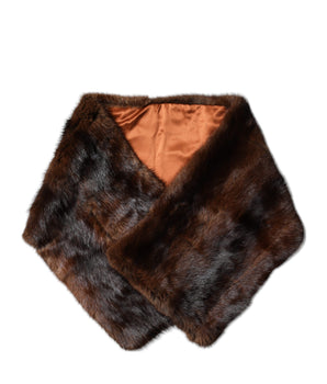 Bufanda chal de piel con rayas marrones y negras de Dolce &amp; Gabbana