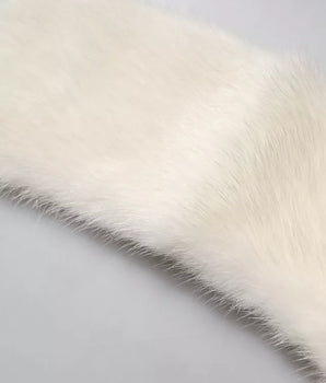 Bufanda Dolce &amp; Gabbana con cuello de piel de visón blanco para mujer