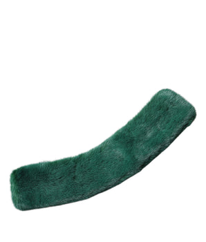 Bufanda cruzada para el cuello de mujer con cuello de piel de visón verde de Dolce &amp; Gabbana