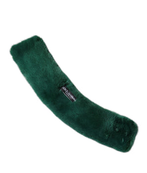Bufanda cruzada para el cuello de mujer con cuello de piel de visón verde de Dolce &amp; Gabbana
