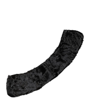 Bufanda cruzada para el cuello Dolce &amp; Gabbana con cuello de piel de cordero negra para mujer