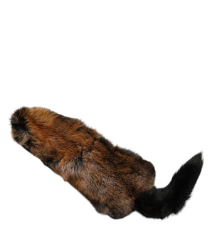 Bufanda de invierno Dolce &amp; Gabbana de piel de zorro marrón y rojo