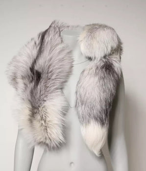 Bufanda de invierno Dolce &amp; Gabbana de piel de zorro blanca