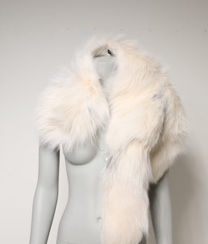 Bufanda de invierno Dolce &amp; Gabbana de piel de zorro blanca