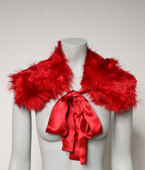 Bufanda de invierno Dolce &amp; Gabbana de piel de alpaca roja para mujer