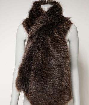 Bufanda de invierno Dolce &amp; Gabbana de piel de mapache marrón