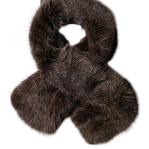 Dolce & Gabbana Brown Raccoon Fur Neck Warmer Winter Scarf