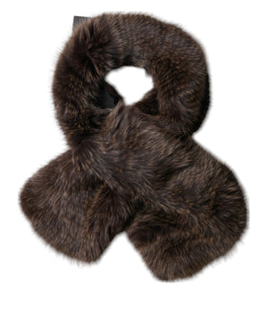 Bufanda de invierno Dolce &amp; Gabbana de piel de mapache marrón
