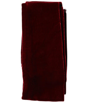 Dolce &amp; Gabbana Bordeaux Cotton Silk Fringe Shawl Wrap Scarf