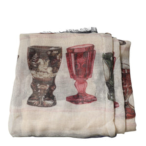 Dolce & Gabbana Multicolor Glass Cashmere Foulard Scarf