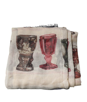 Bufanda tipo fular de cachemir con cristales multicolor de Dolce &amp; Gabbana