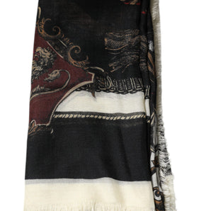 Dolce & Gabbana Multicolor Printed Cashmere Foulard Scarf