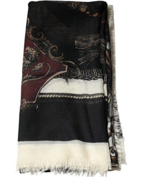 Dolce & Gabbana Multicolor Printed Cashmere Foulard Scarf