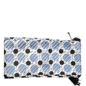 Dolce & Gabbana White Blue Polka Dotted Silk Skinny Scarf