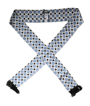 Bufanda fina de seda con lunares blancos y azules de Dolce &amp; Gabbana