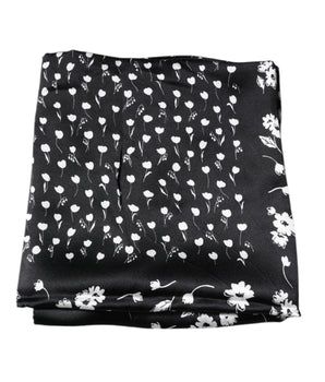 Bufanda chal cuadrada de seda con estampado floral negro de Dolce &amp; Gabbana