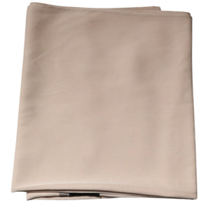 Dolce & Gabbana Beige Floral Lace Trim Silk Neck Wrap Scarf
