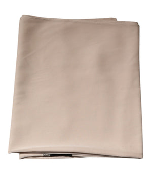 Pañuelo de seda con ribete de encaje floral beige de Dolce &amp; Gabbana