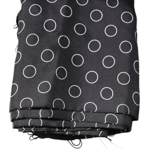Dolce & Gabbana Black Circles Silk Fringes Shawl Wrap Scarf