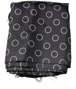 Bufanda chal de seda con flecos y círculos negros de Dolce &amp; Gabbana