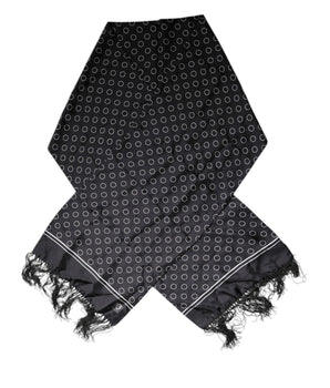 Bufanda chal de seda con flecos y círculos negros de Dolce &amp; Gabbana