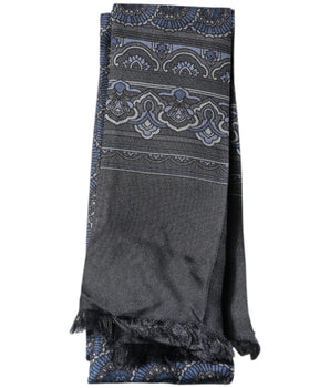 Bufanda tipo chal de seda fantasía azul oscuro de Dolce &amp; Gabbana