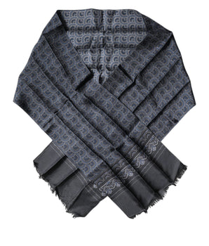 Bufanda tipo chal de seda fantasía azul oscuro de Dolce &amp; Gabbana