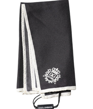 Pañuelo cuadrado con el logotipo de la corona negra de Dolce &amp; Gabbana