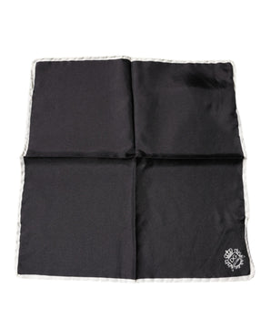 Pañuelo cuadrado con el logotipo de la corona negra de Dolce &amp; Gabbana