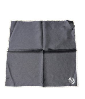Dolce &amp; Gabbana Gray Crown Logo Square Handkerchief Scarf