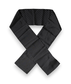 Dolce & Gabbana Black Polka Dots Silk Skinny Neck Wrap Scarf
