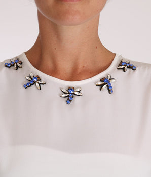 Dolce & Gabbana Elegant Embellished Sleeveless Silk Blouse Dolce & Gabbana 