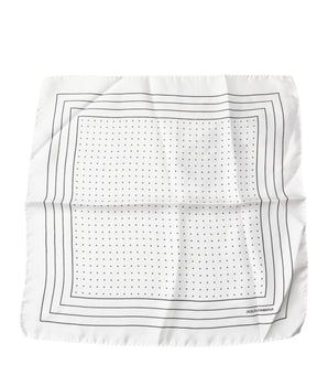 Dolce &amp; Gabbana White Polka Dots Square Handkerchief Scarf