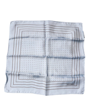 Dolce &amp; Gabbana Sky Blue Polka Dots Square Handkerchief Scarf
