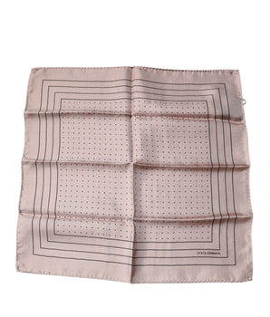 Dolce &amp; Gabbana Pink Polka Dots Square Handkerchief Scarf
