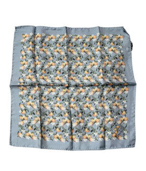 Pañuelo cuadrado de seda con tonos naranjas y grises de Dolce &amp; Gabbana