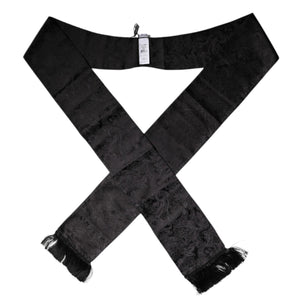 Dolce & Gabbana Black Floral Jacquard Skinny Fringes Scarf