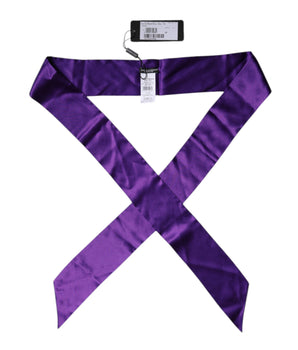 Bufanda de cuello fino de seda satinada morada de Dolce &amp; Gabbana