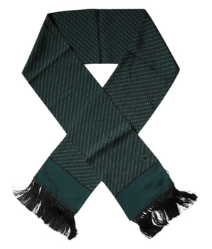 Dolce & Gabbana Dark Green Fantasy Fringes Neck Wrap Scarf