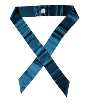 Bufanda estrecha de seda satinada verde oscuro de Dolce &amp; Gabbana