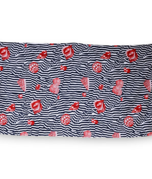 Toalla de playa Dolce &amp; Gabbana con rayas multicolor y conchas marinas