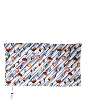 Toalla de playa Dolce &amp; Gabbana con rayas multicolor y conchas marinas