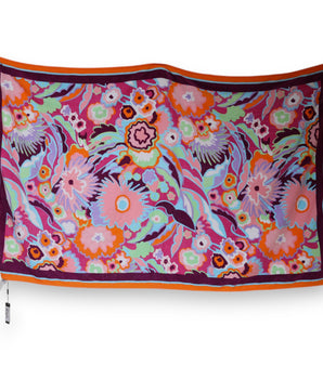 Toalla de playa de algodón con estampado floral multicolor de Dolce &amp; Gabbana