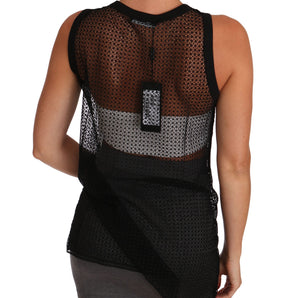 Dolce &amp; Gabbana Elegant Sleeveless Black Mesh Top