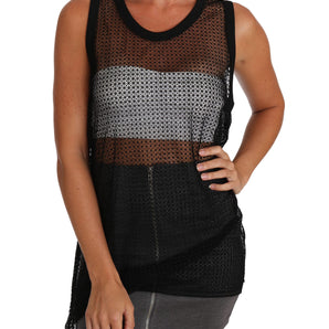 Dolce &amp; Gabbana Elegant Sleeveless Black Mesh Top