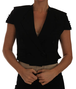 Dolce & Gabbana Chic Black Cropped Blazer Coat Dolce & Gabbana 