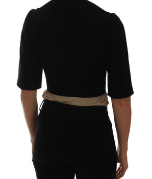 Dolce & Gabbana Chic Black Cropped Double Breasted Blazer Dolce & Gabbana 