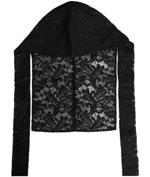 Sombrero cruzado con encaje floral negro de Dolce &amp; Gabbana